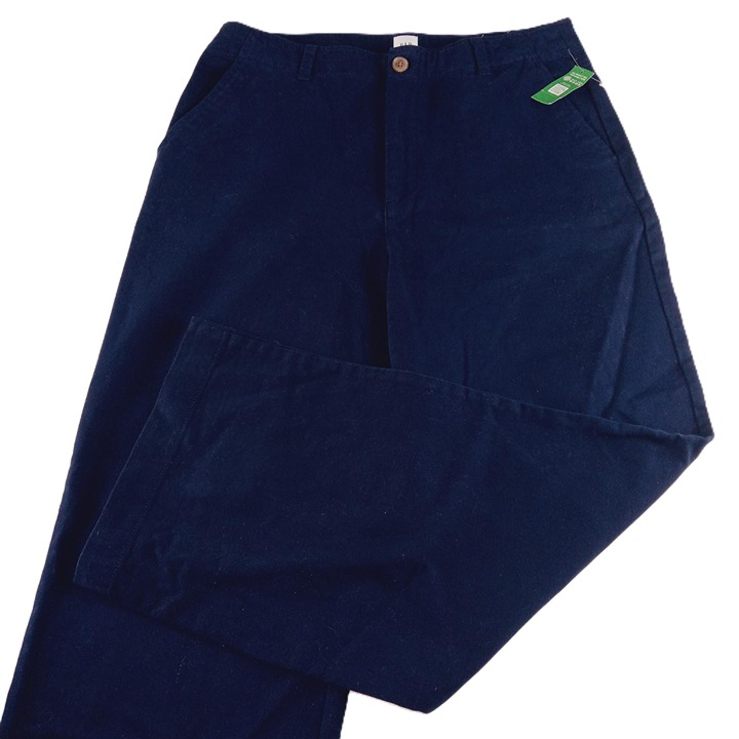GAP Women's Wide Leg Loose Fit Khaki Pant Size 12 Navy Blue High Rise Chino