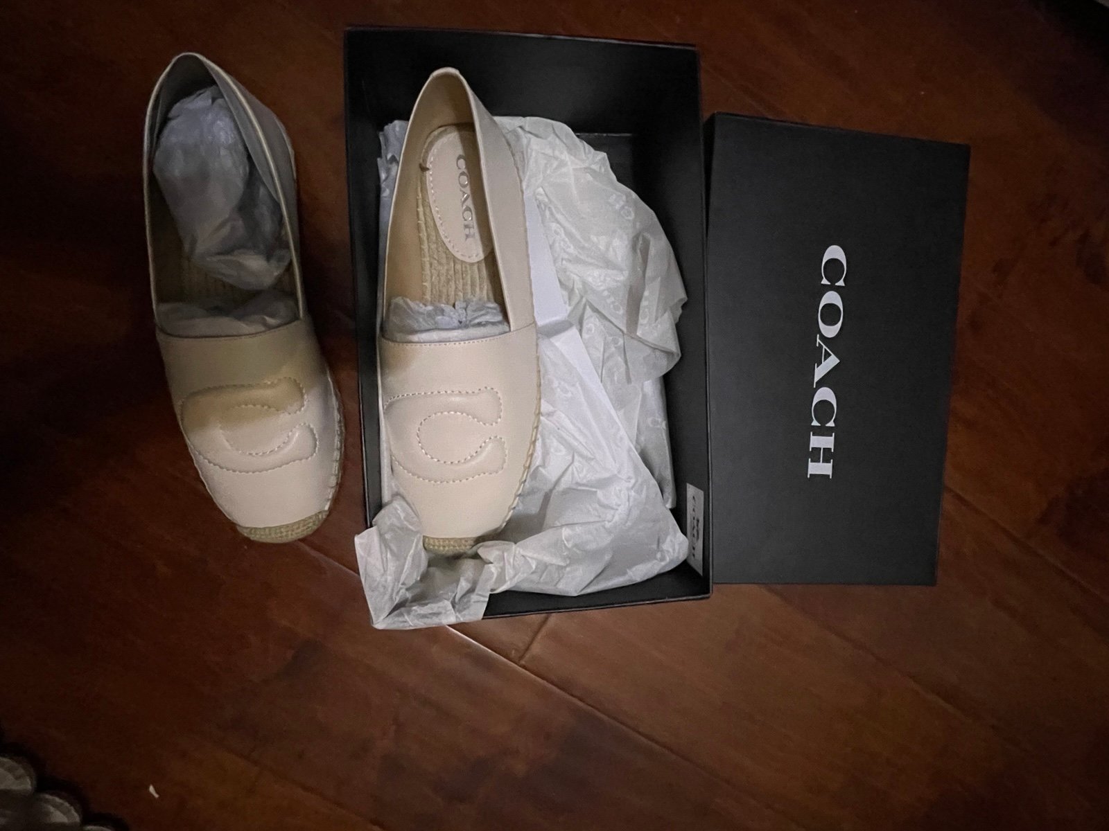 COACH Women's Camilla Logo Espadrille Flat Loafers chalk 10B