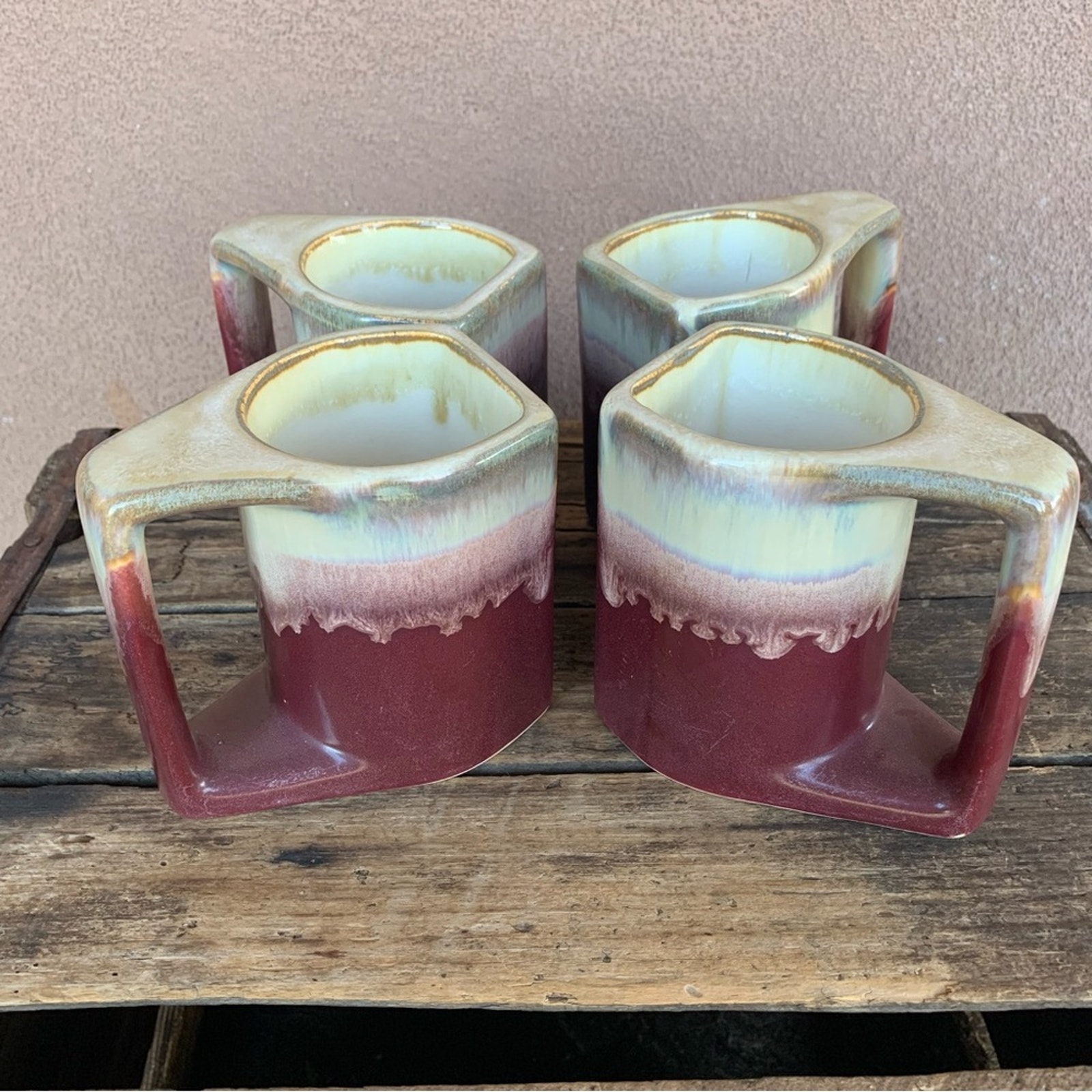 Rodolfo Padilla Drip Glaze Stoneware Coffee Mugs