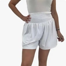 SUSANNA MONACO Smocked Gathered Shorts Sugar White Small NWT