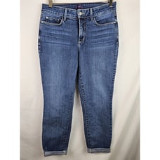 NYDJ Not Your Daughters Jeans Women's Size 6 Blue Alina Convertible Ankle Denim