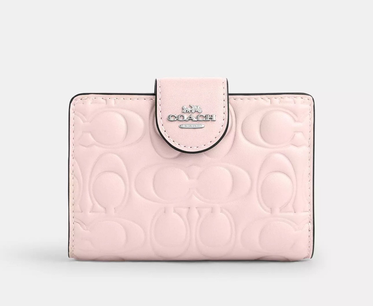 Coach CZ341 Medium Corner Zip Wallet In Signature Leather In Blush