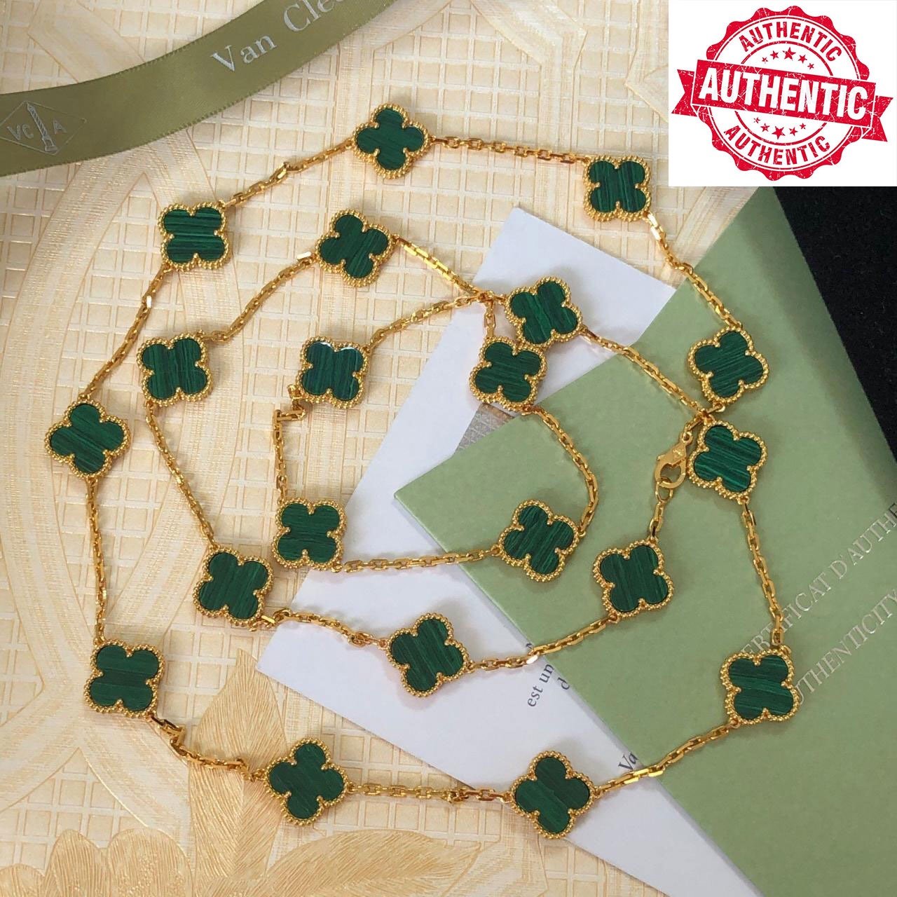 20 Malachite 18k yellow gold necklace