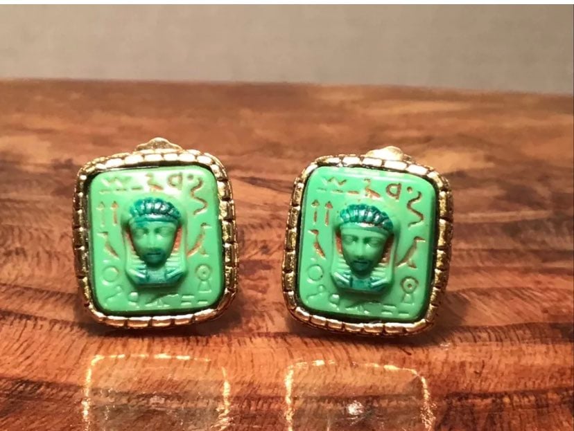 Neiger egyptian revival clip on earrings