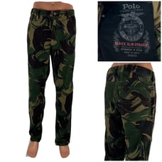 Polo Ralph Lauren Mens 38 X 32 The Varick Slim Straight Camo Pants Fine Corduroy