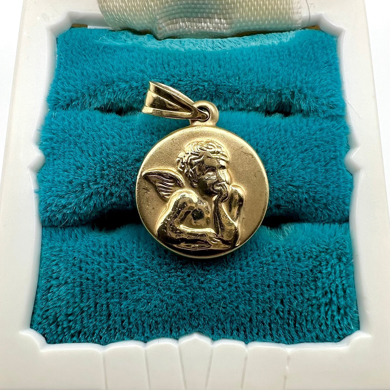 14k Yellow Gold Guardian Angel Pendant