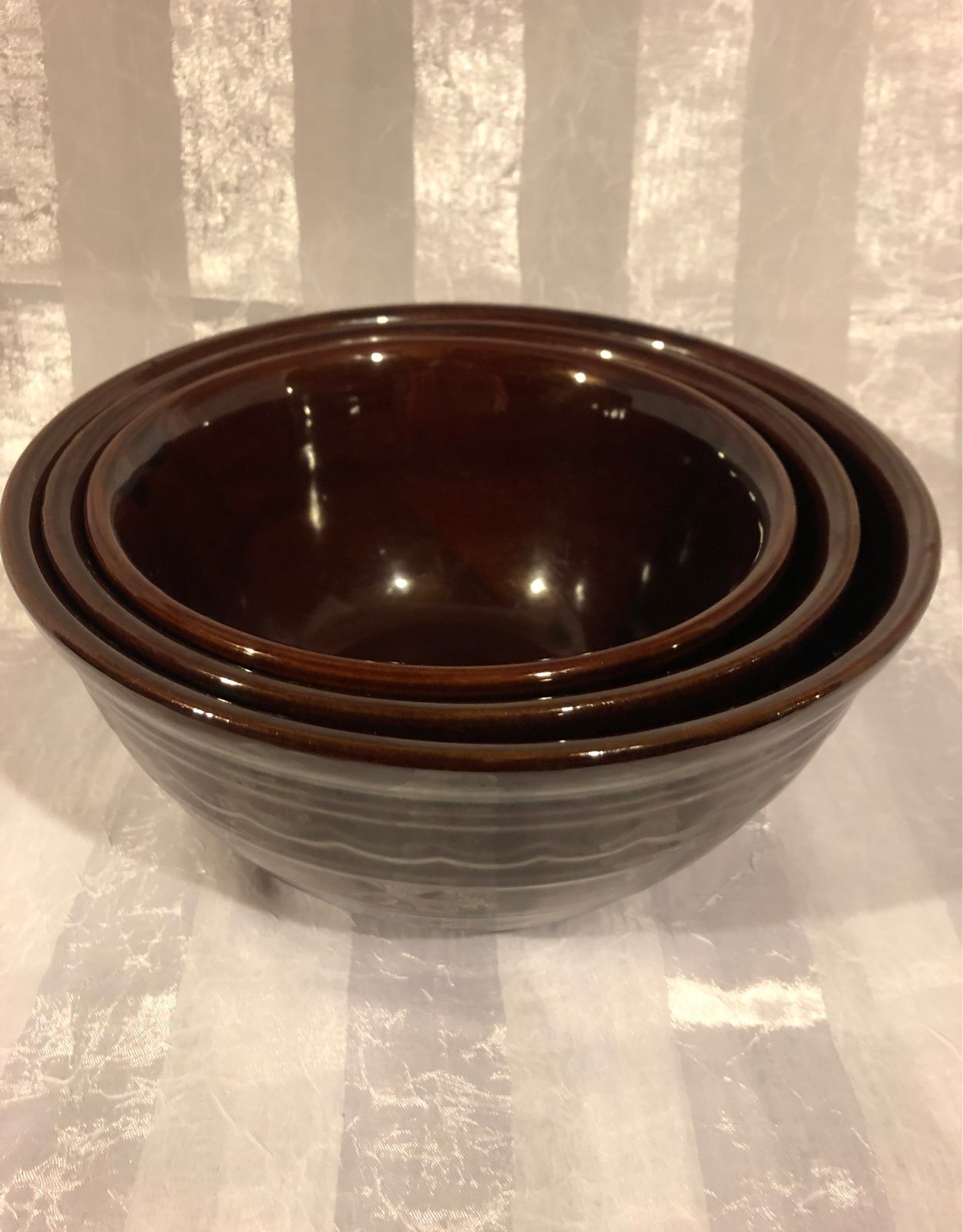 Vintage Marcrest Stoneware Nesting Bowls