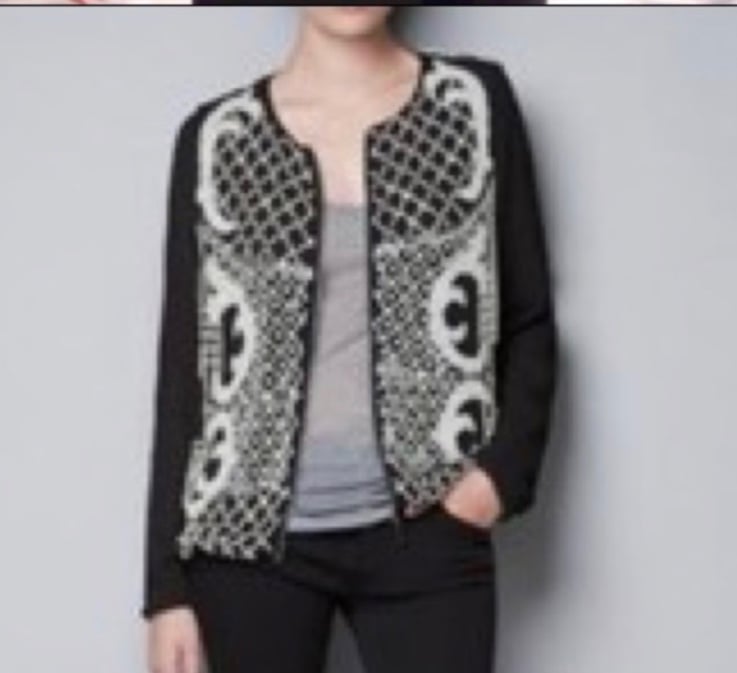 Zara black beaded sequins jacket size medium