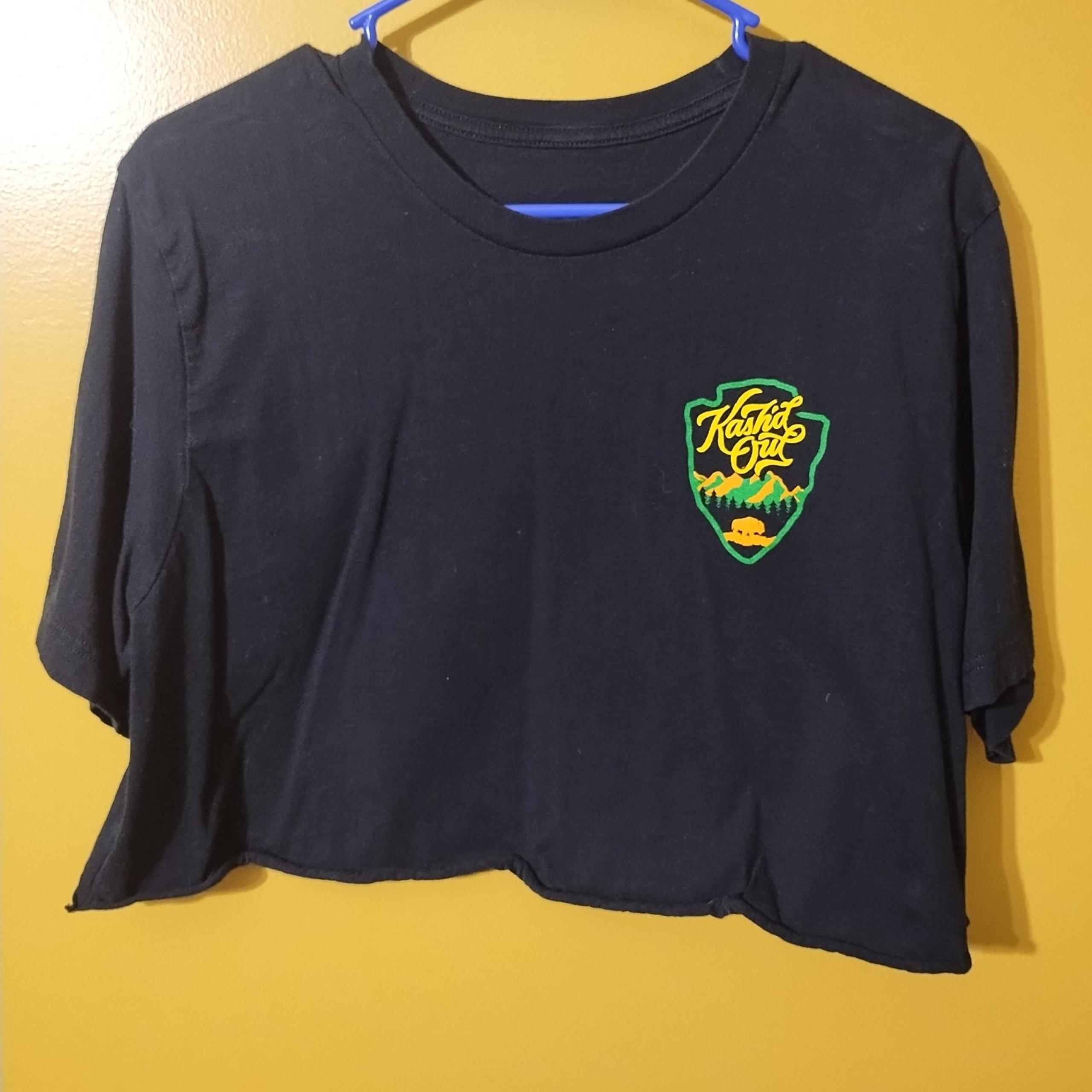 Kash'd Out Cotton Blend Cropped T Shirt L