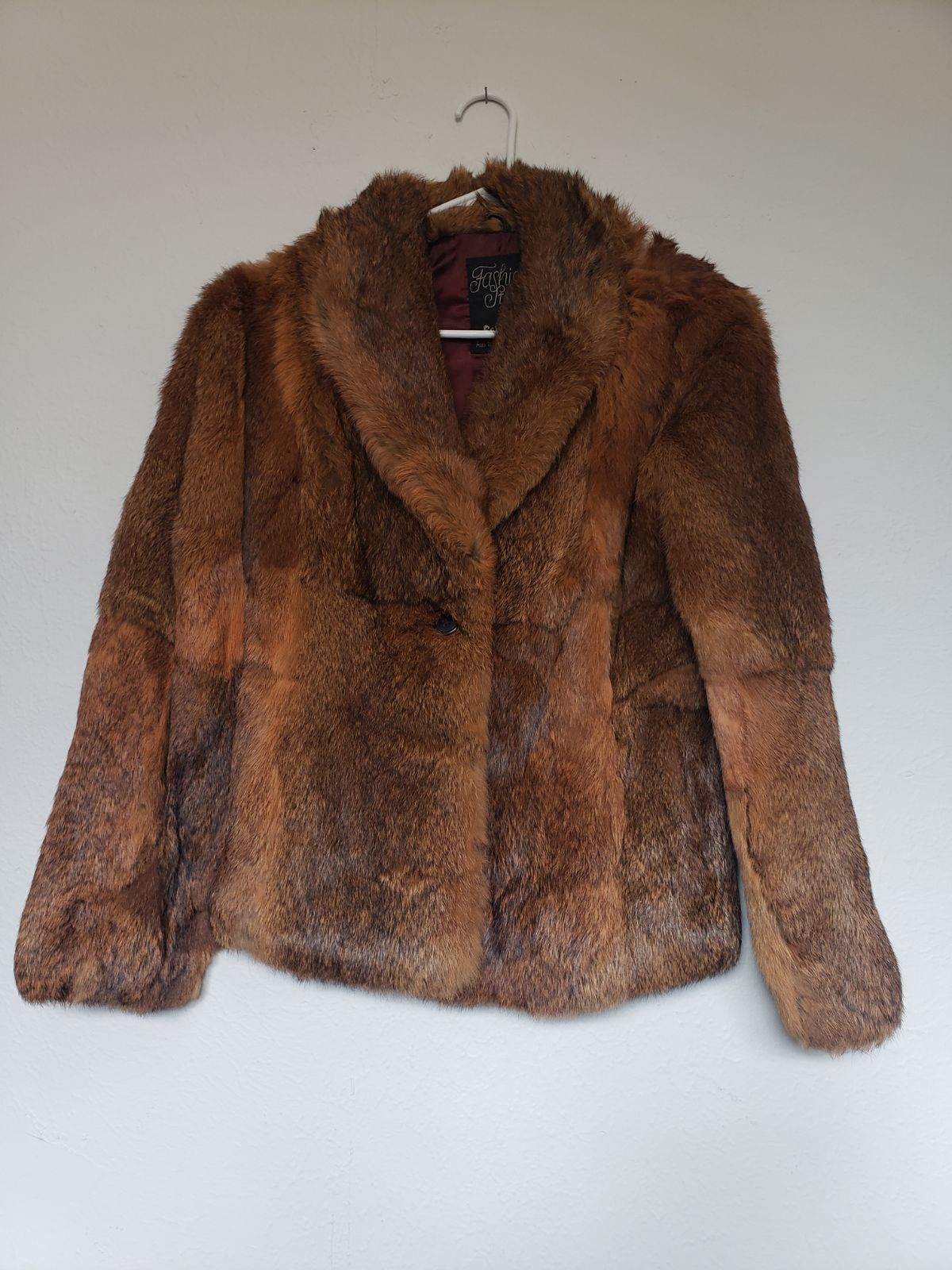Echt Pelz Tan Rabbit Fur Pea Coat