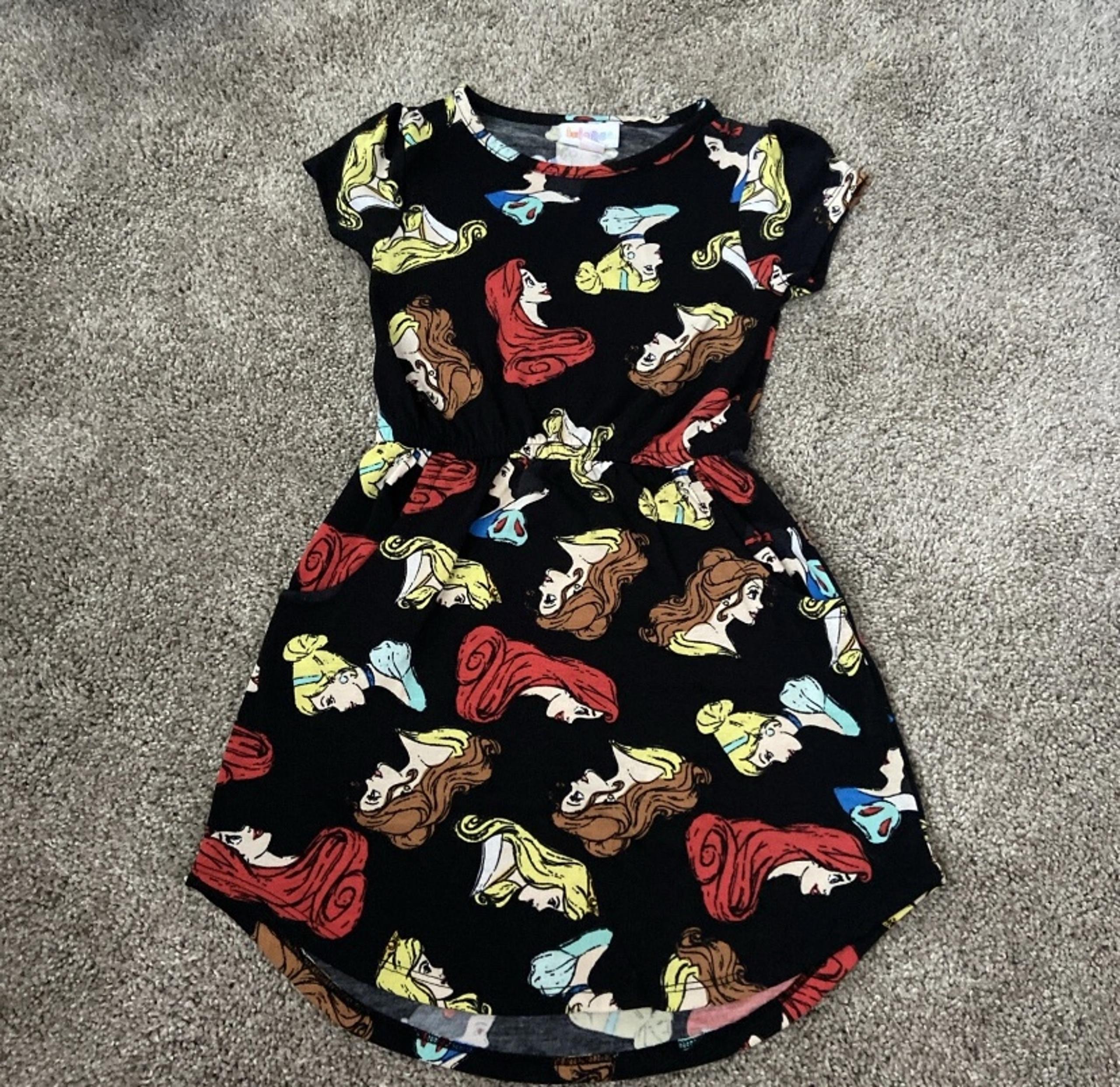 LulaRoe Disney girls size 4 Mae Dress Princess Ariel Belle Cinderella Snow White