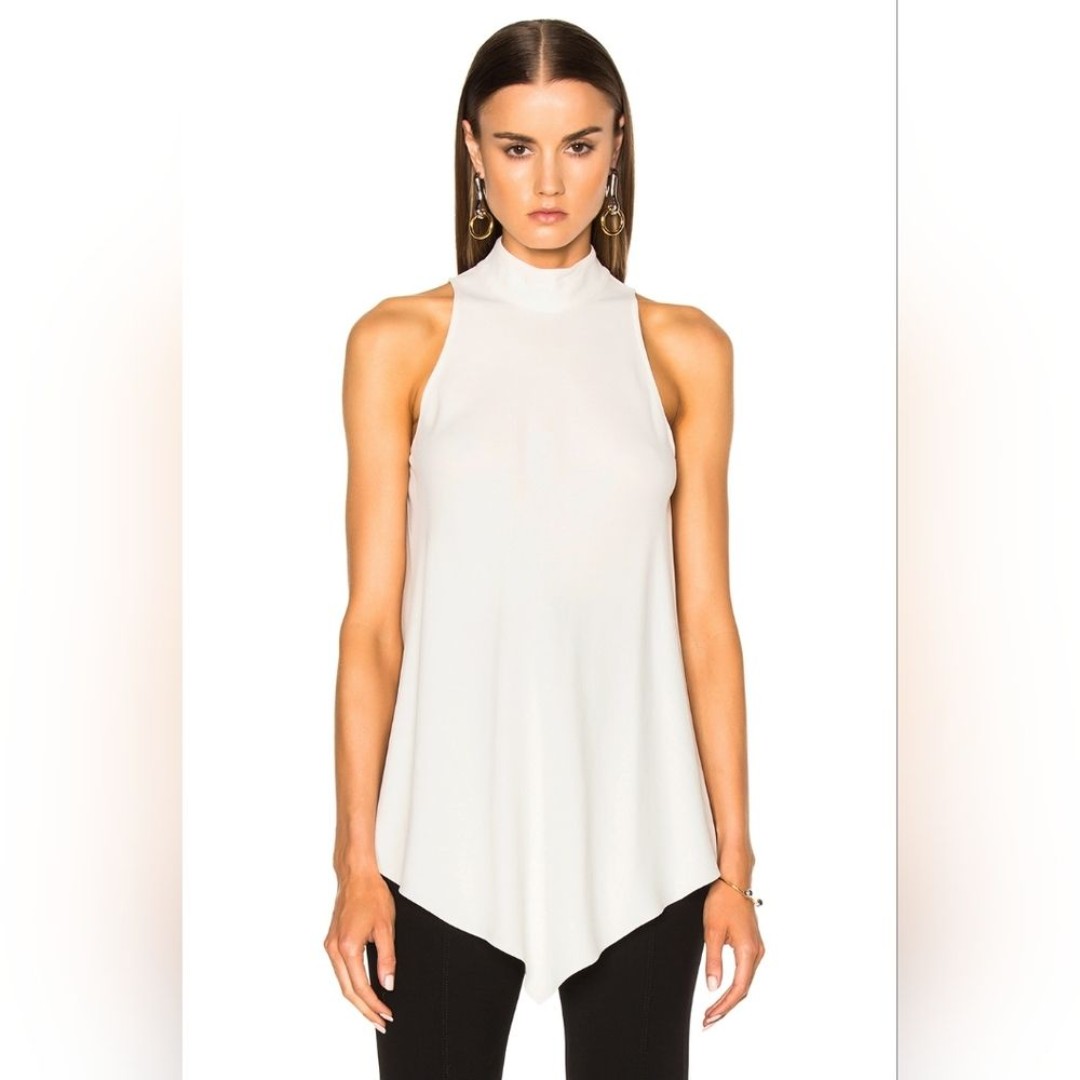 PROENZA SCHOULER SATIN BACK CREPE TURTLENECK SWING TOP SIZE US 6