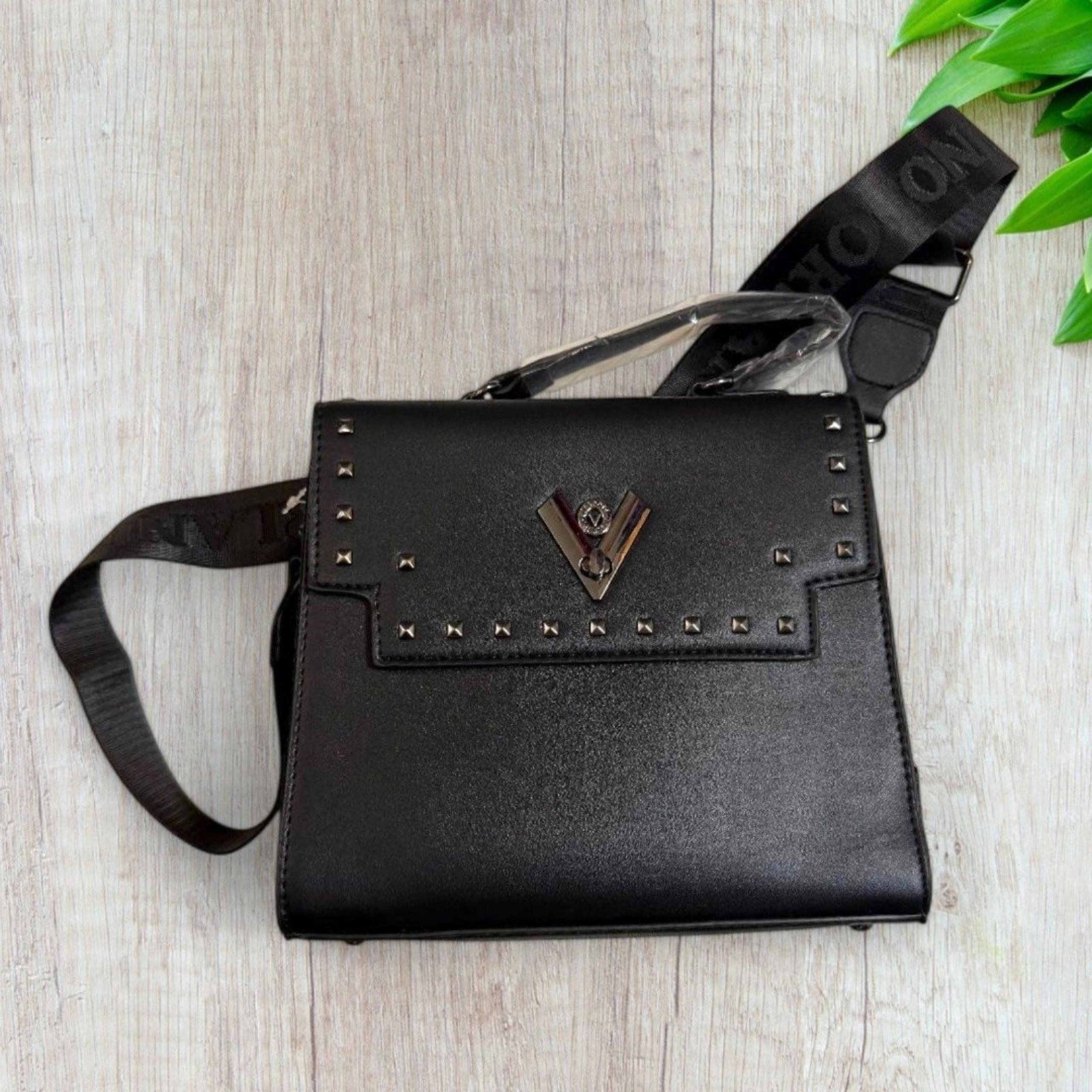 VALENTINO ORLANDI Black Satchel Bag with Removable Strap & Wallet V2103. NWT