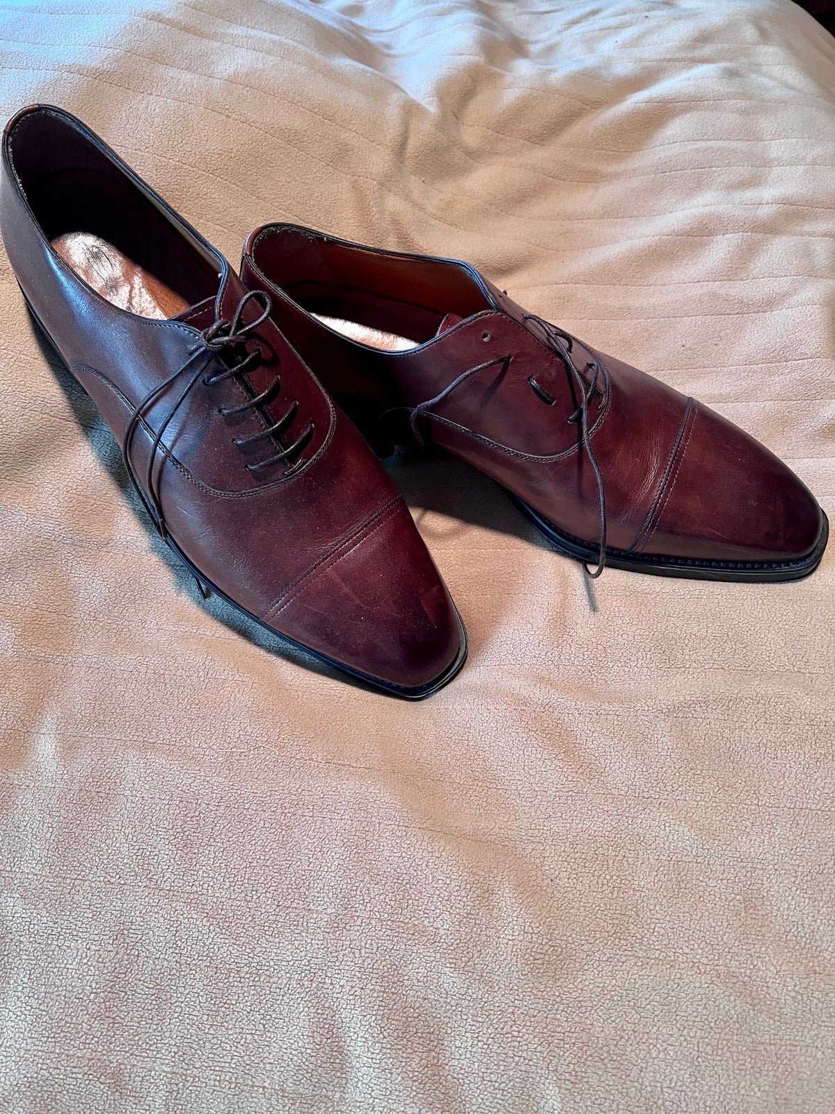 Santoni- Brown Oxford Shoes