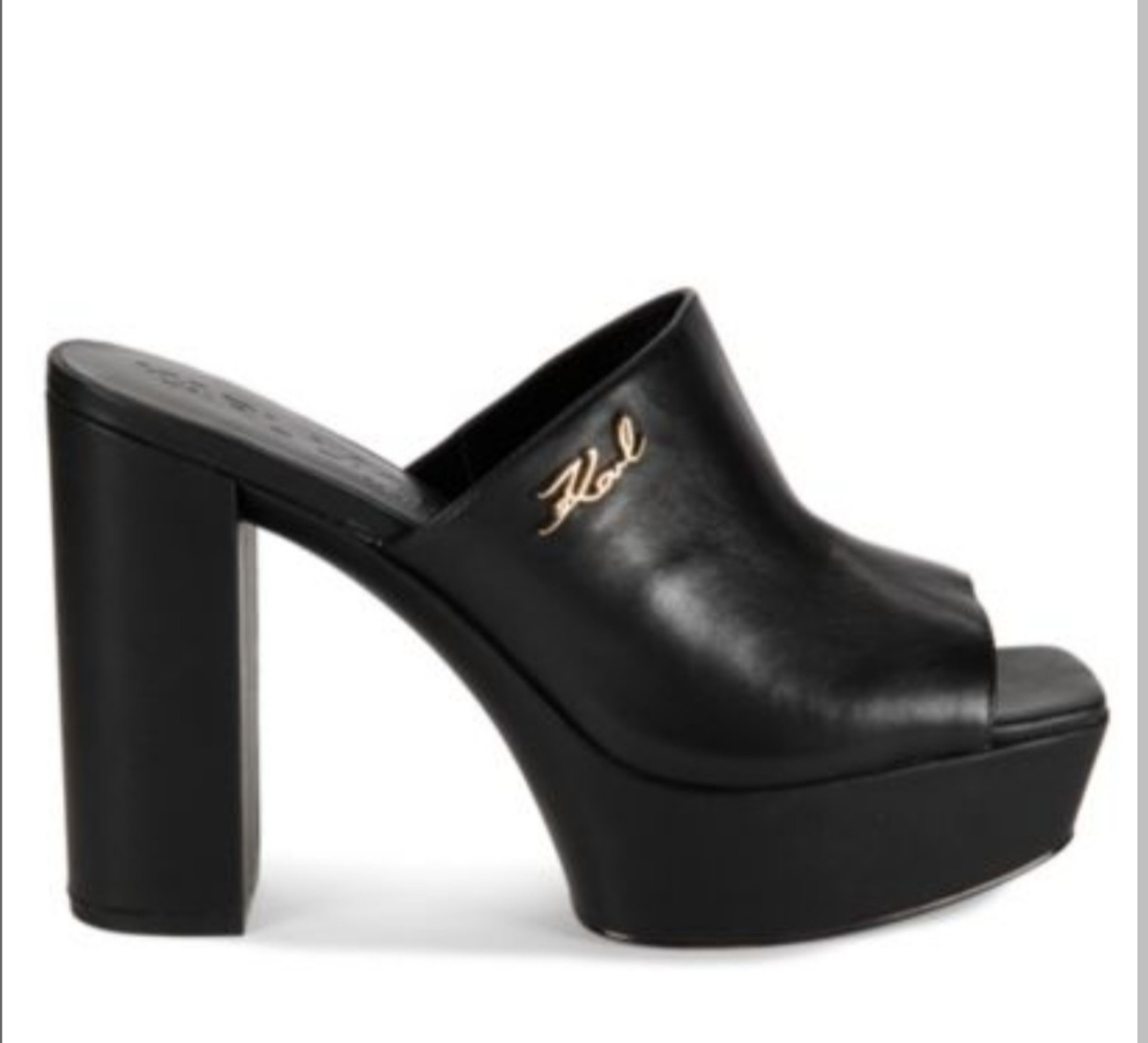 KARL LAGERFELD PARIS Hensley Platform Leather Slide Sandals