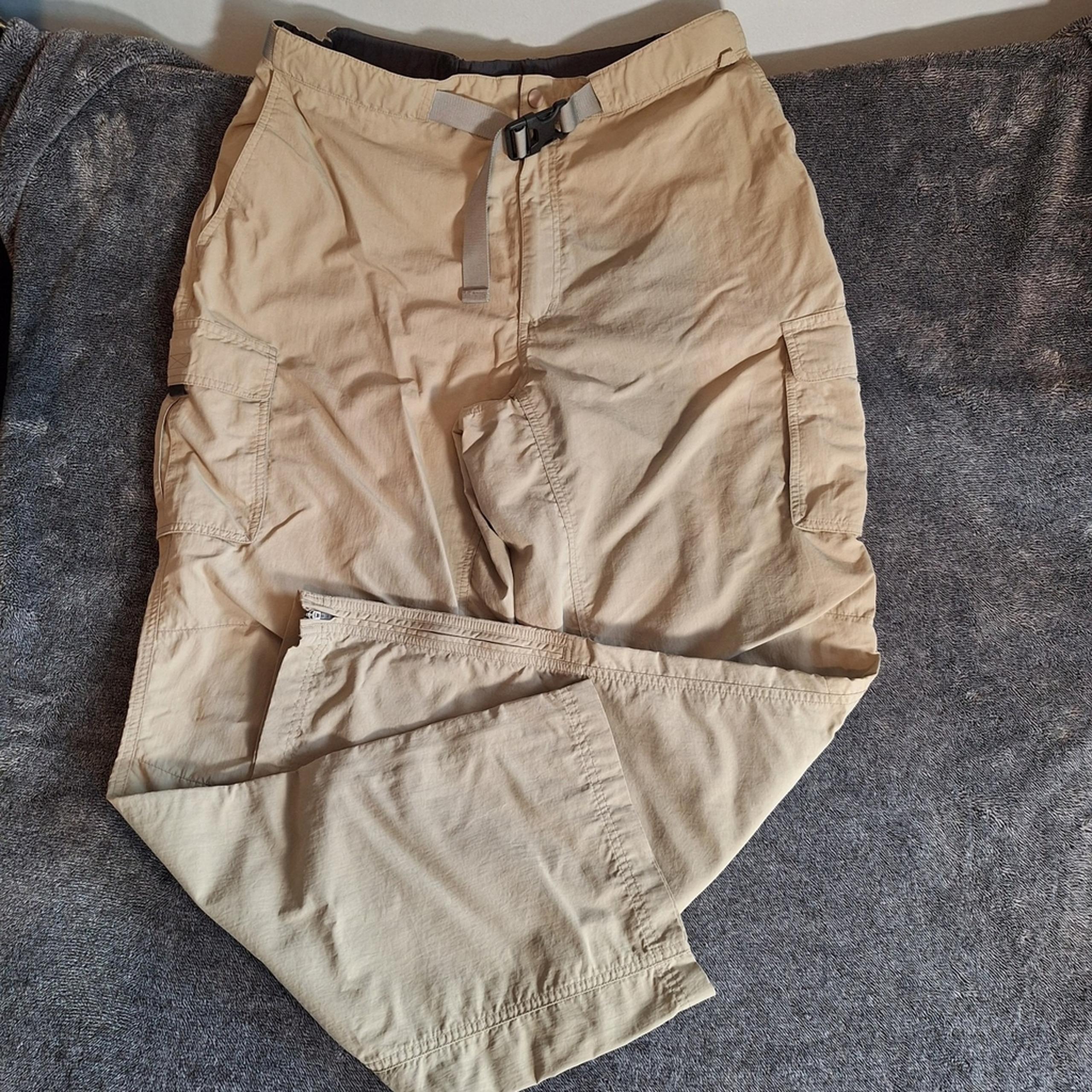 Eastern Mountain Sports Belted Nylon Cargo Hiking Pants Mens 38x32 Khaki Camping