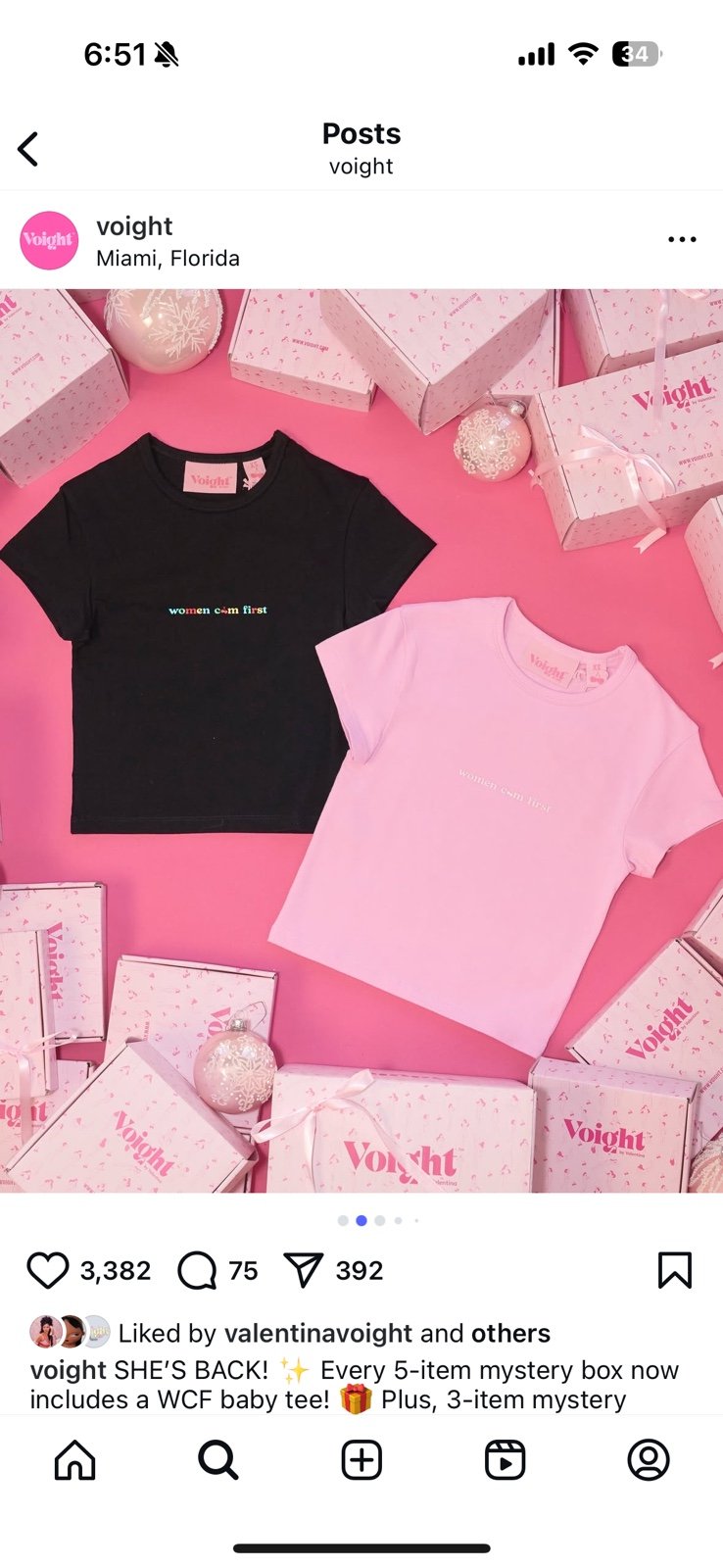 Voight by Valentina Women C*m First Baby Tee size 2x
