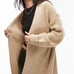Topshop Knitted Maxi Cardigan - Camel Size M