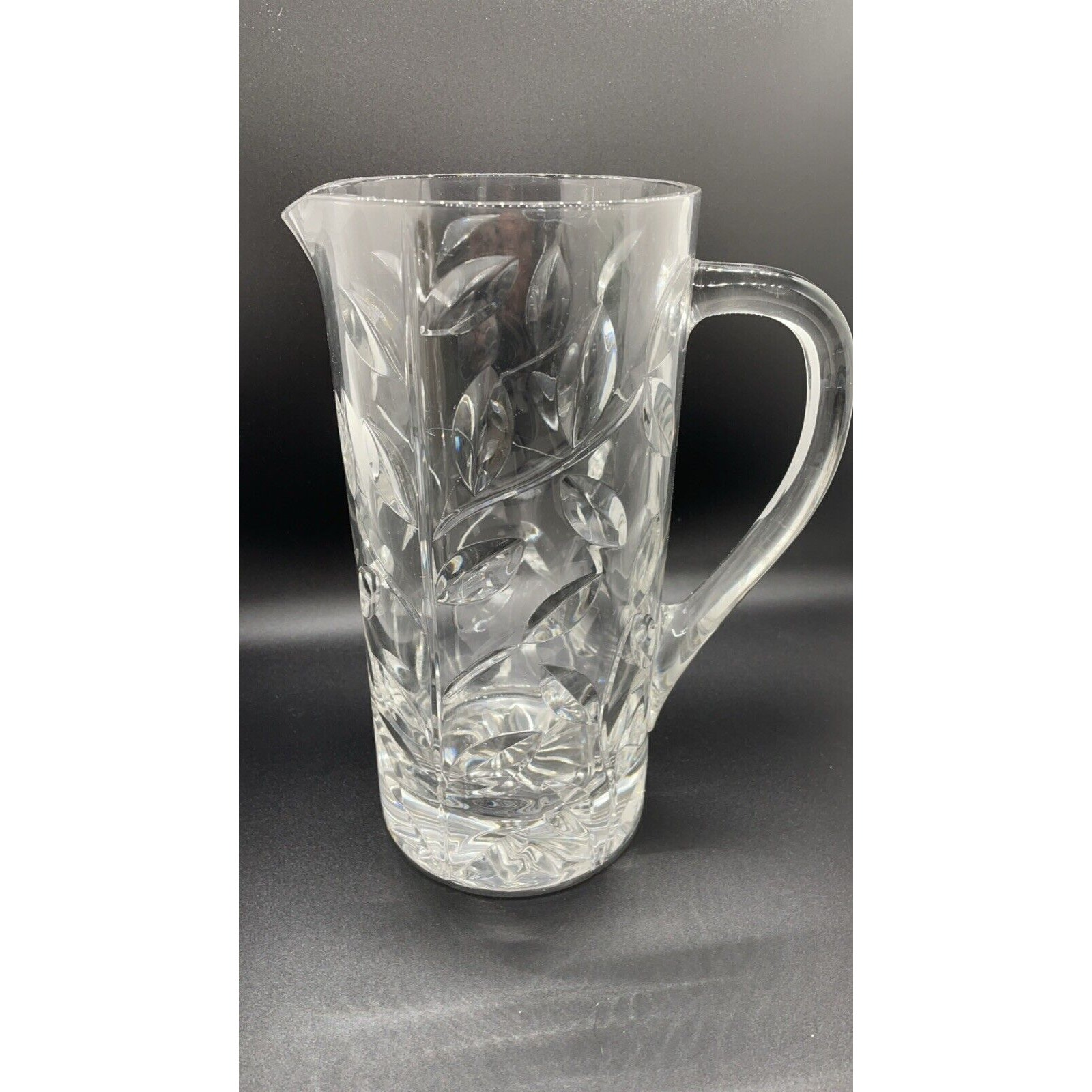 RCR Crystal Pitcher Jug Laurus Brocca Made In Italy 50 Oz & 9 Tall