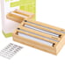 Wrap Dispenser with Cutter and Labels, 2 in 1 Foil, Plastic Wrap and Wax Paper O