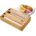 Wrap Dispenser with Cutter and Labels, 2 in 1 Foil, Plastic Wrap and Wax Paper O