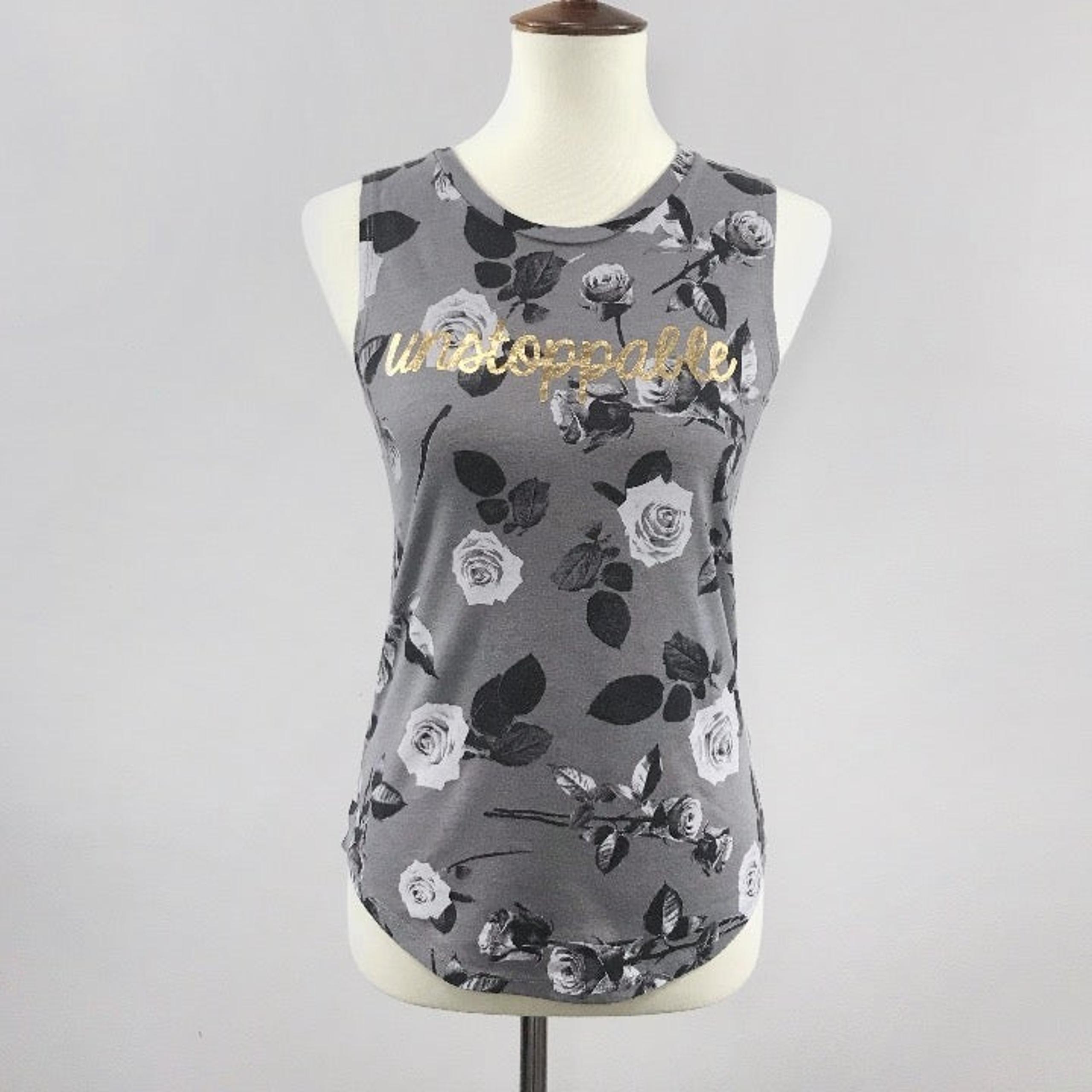 [Delia's] Gray Floral Unstoppable Tank