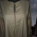 Boho VTG Metallic Embroidered Slub Silk Kaftan Maxi Dress Beige Gold Multi Sz S
