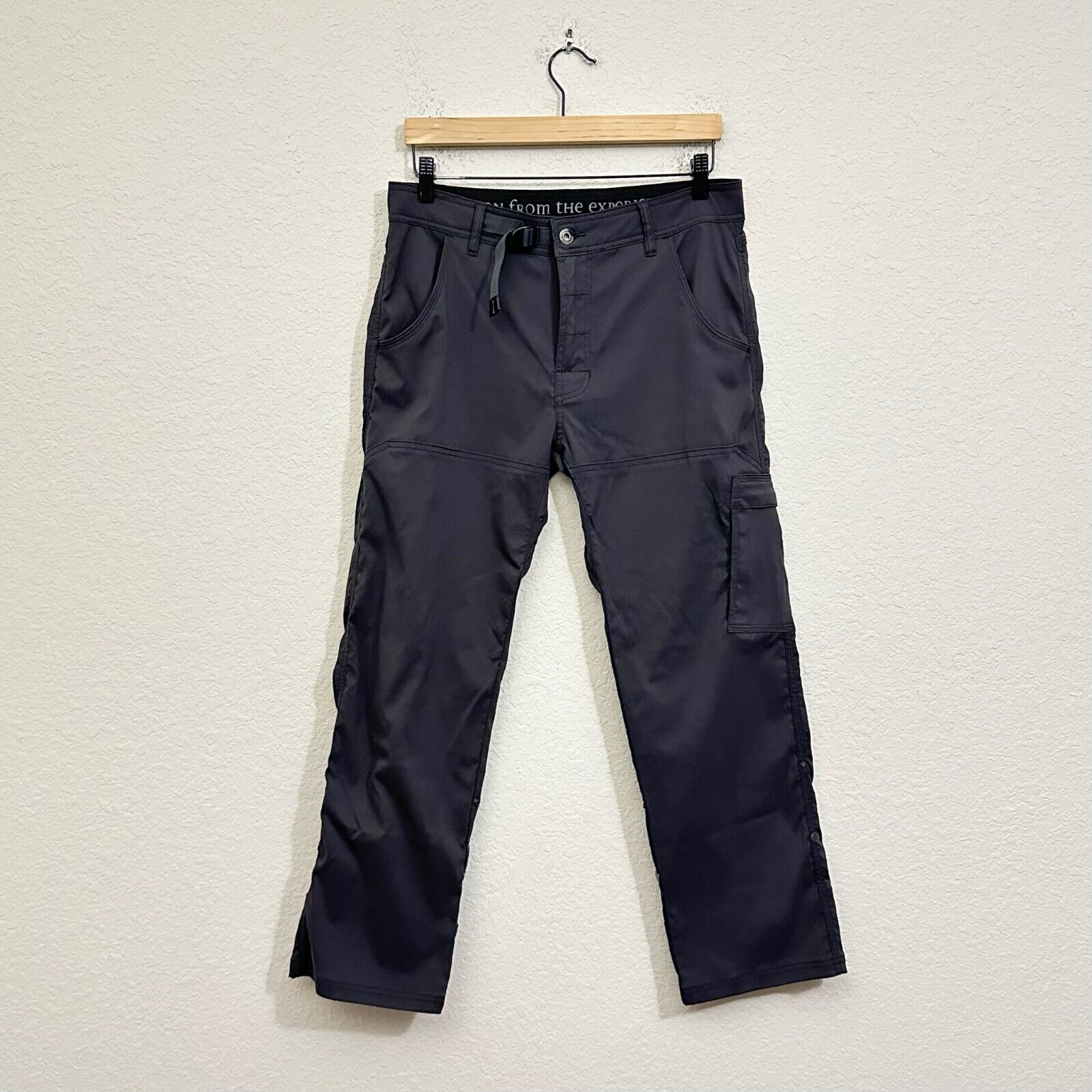 PRANA Zion Pant Gray Roll Up Straight Relaxed Stretch Hiking Outdoor