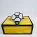 Vintage Yellow Stained Glass White Flower Jewelry Trinket Box