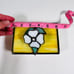 Vintage Yellow Stained Glass White Flower Jewelry Trinket Box