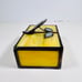 Vintage Yellow Stained Glass White Flower Jewelry Trinket Box