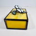 Vintage Yellow Stained Glass White Flower Jewelry Trinket Box