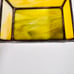 Vintage Yellow Stained Glass White Flower Jewelry Trinket Box