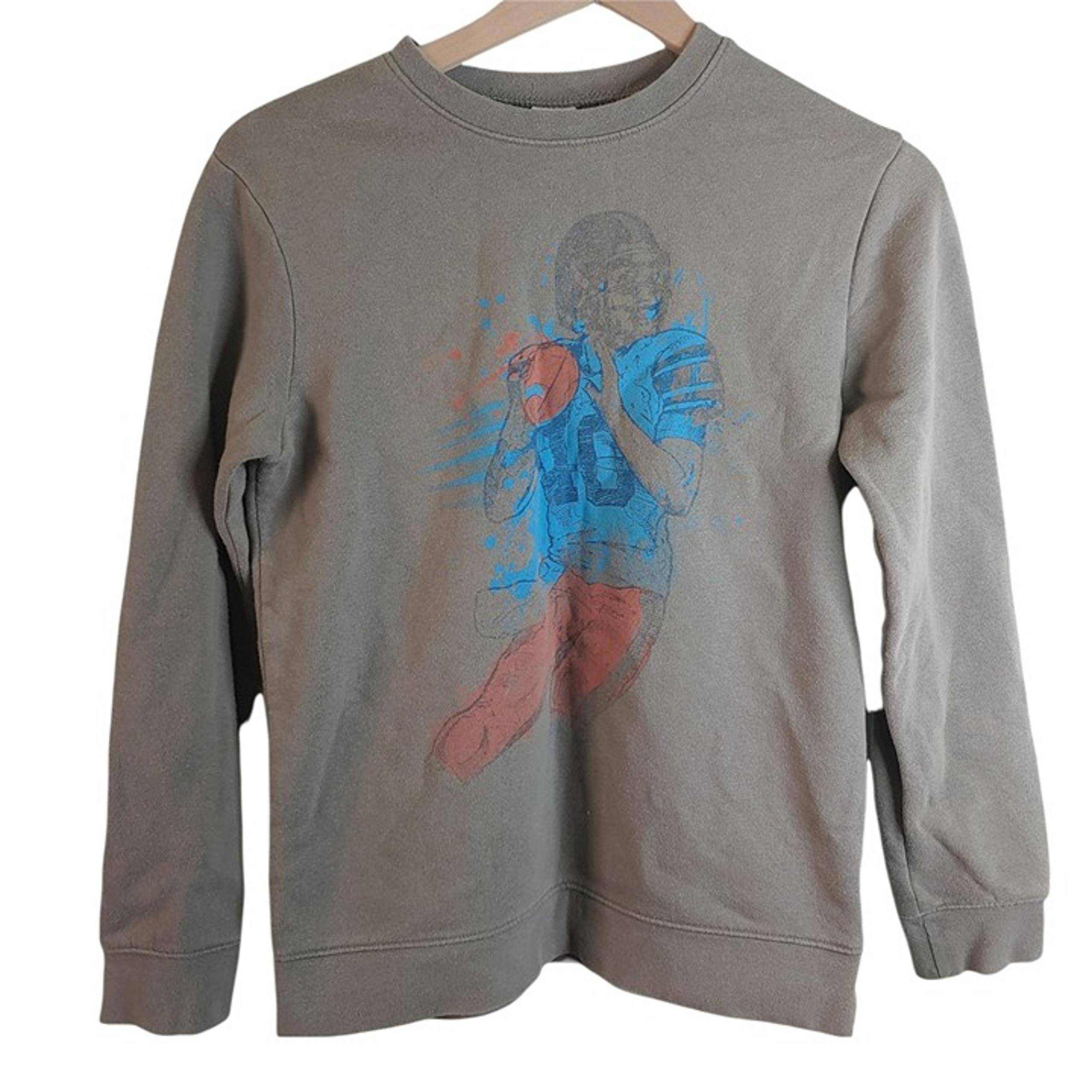Circo Kids sweatshirt crew-neck pullover grey football player Youth Large