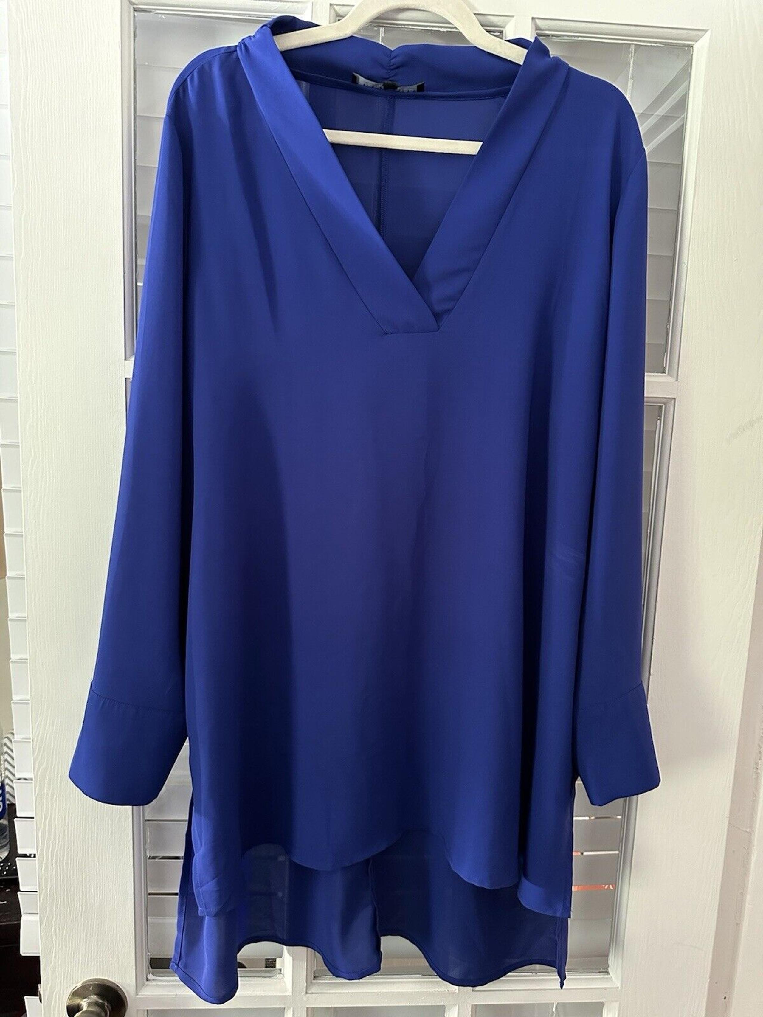 Tunic Length Eloquii Blouse Womens Size 18 Blue