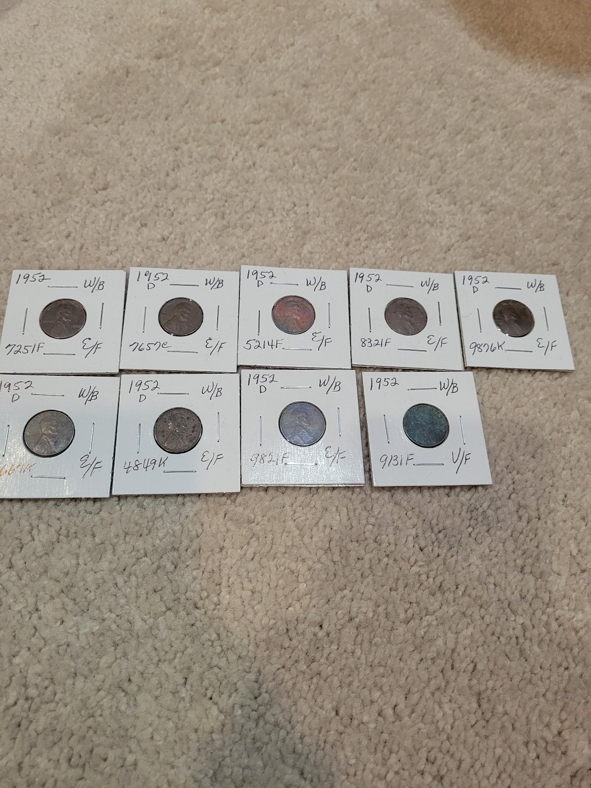 Lot of Wheat Pennies - 1952D