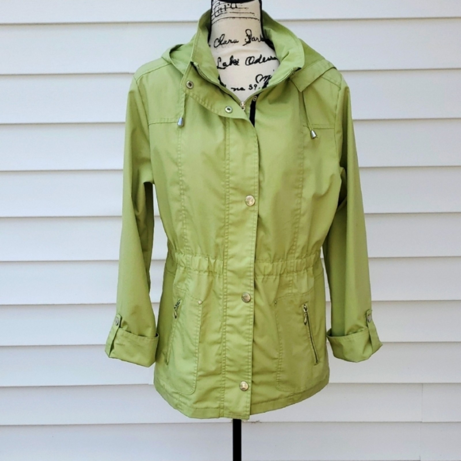Women's Mackintosh Lime Green Lightweight Hooded Jacket