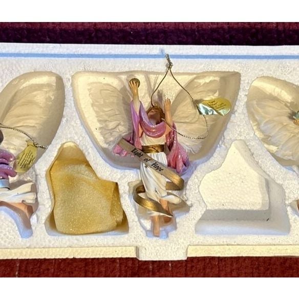 Ashton-Drake Angels of Light Ornaments Heirloom Sculpture Hope Grace Happiness