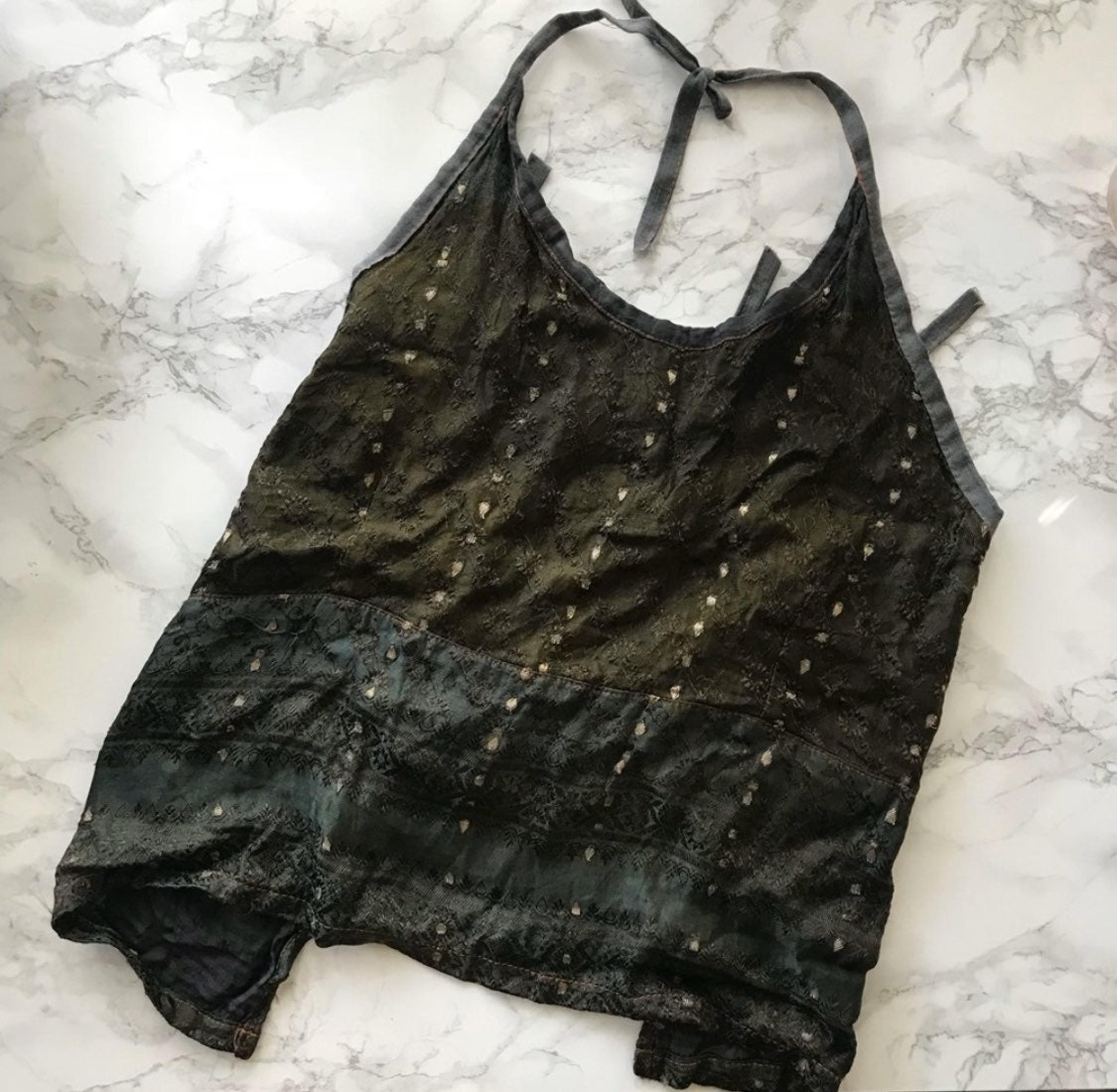 Artisan Halter Backless Hobo Top Embroid