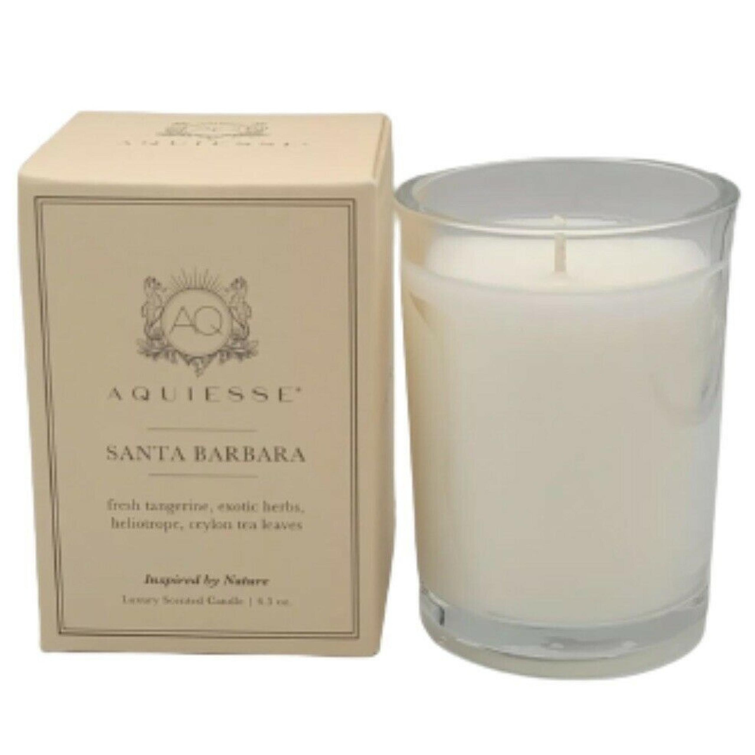 Aquiesse Santa Barbara Tangerine Herbs Heliotrope Ceylon Luxury Candle 6.5oz NIB