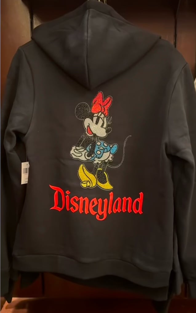 Disney Parks Disneyland Zip Up Hoodie Minnie in Rhinestones