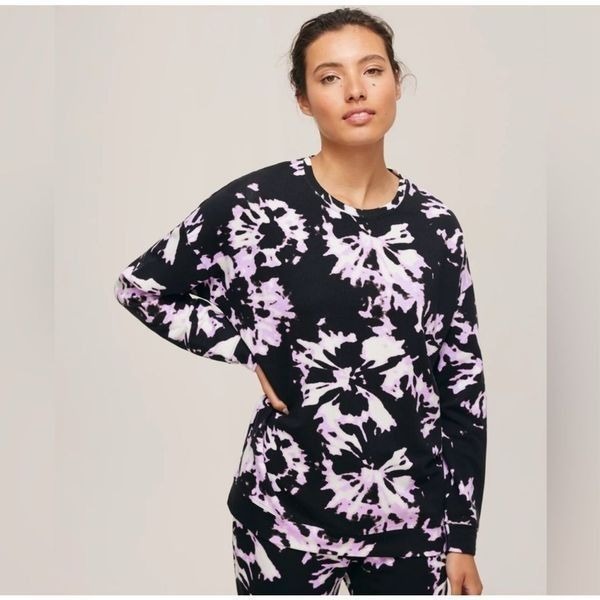 Athleta Balance Printed Pullover Willow Elfin Purple Size Large