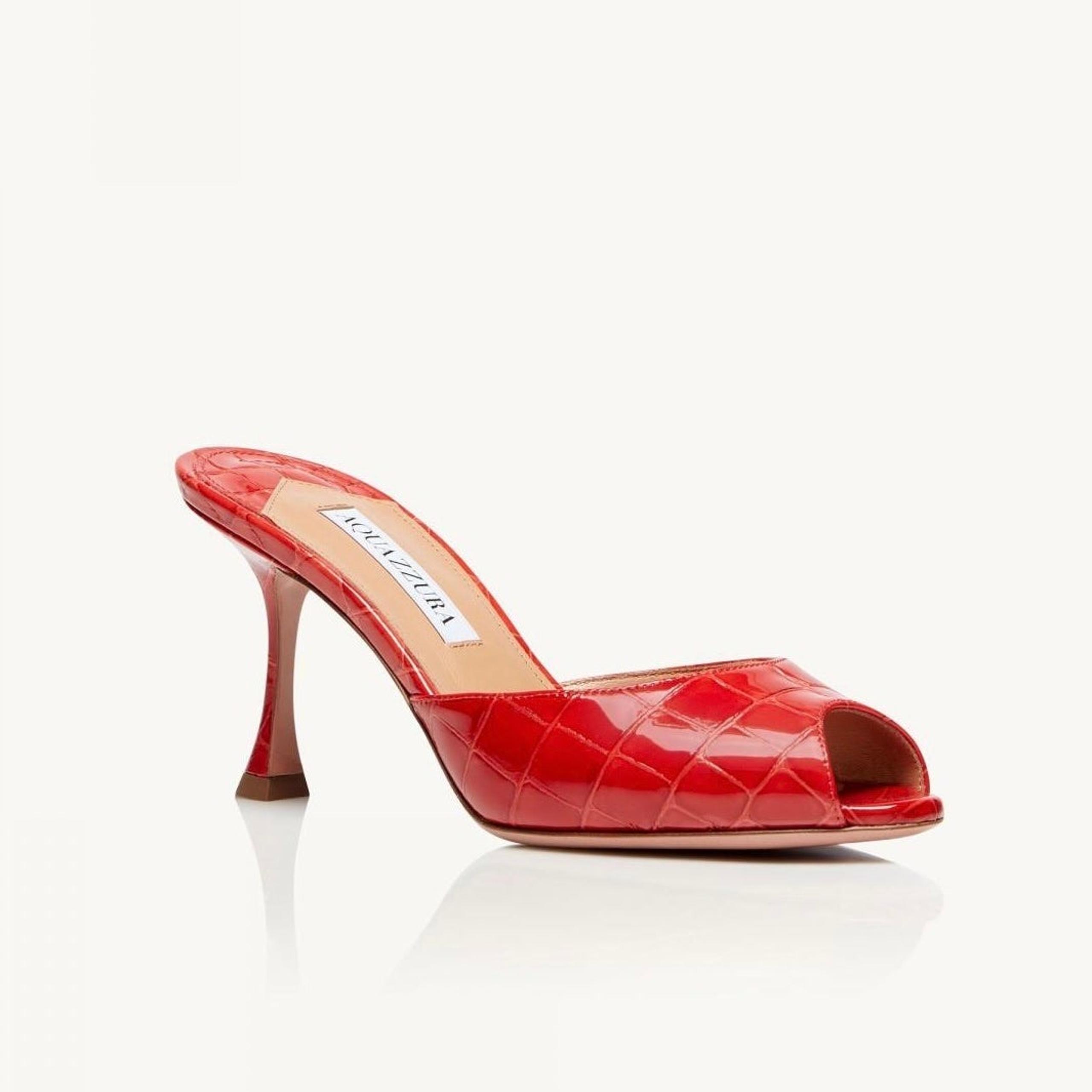 Aquazzura Carrie 75mm Leather Mules in Red Size IT 40 (US 10)