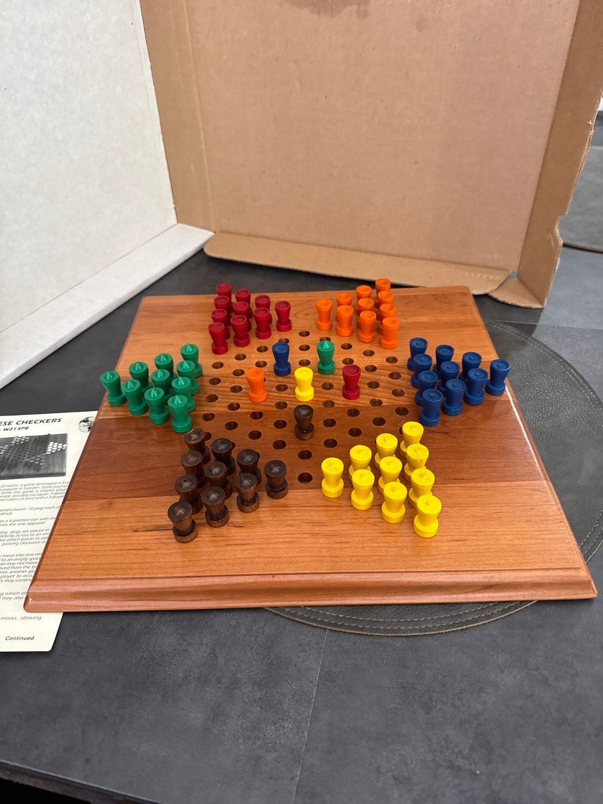 Vintage new wooden Chinese checker made in the USA