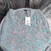 Vintage St. John couture Skirt suit jacket brooch tweed mint green brown blue
