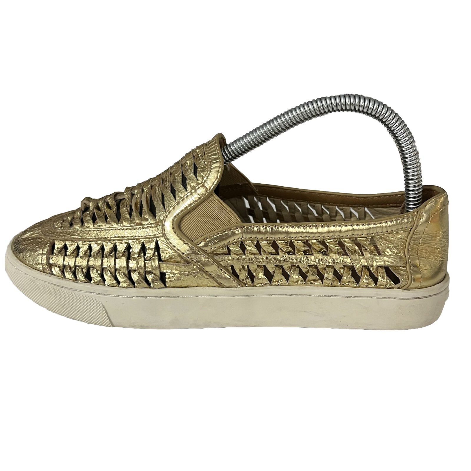 Tory Burch Huarache 2 Metallic Gold Slip On Sneaker Womens Size 8M