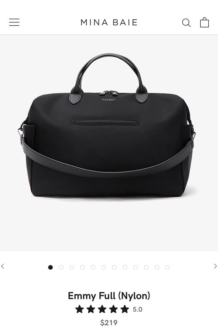 mina baie emmy large nylon diaper bag