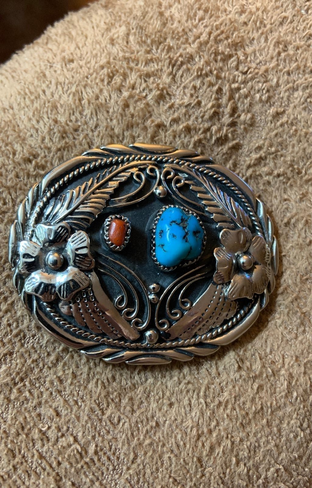 Vintage Turquoise Belt Buckle