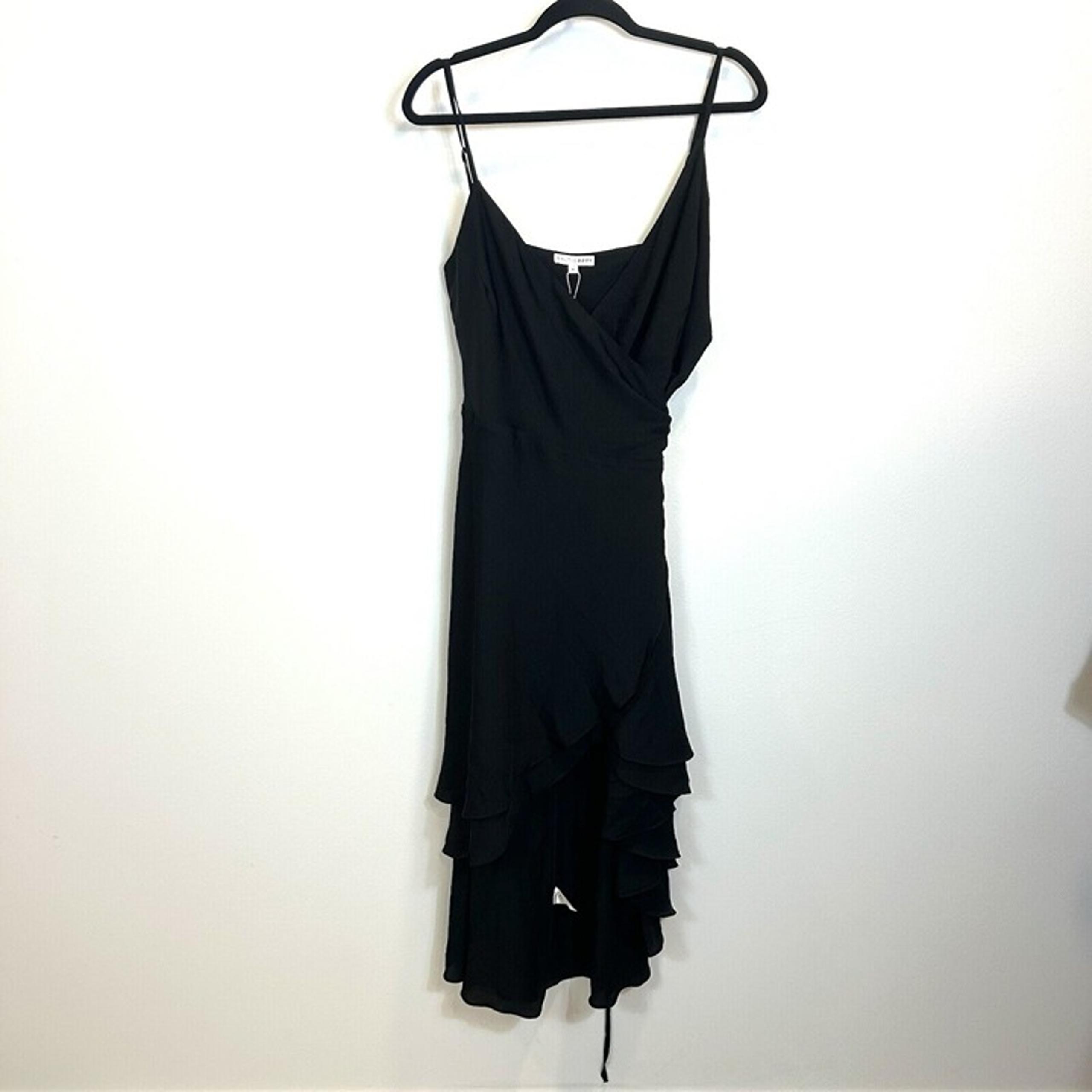 NWT Baltic Born Midi Dresses Size XL Steffi Tulip Wrap Dress Black V Neckline