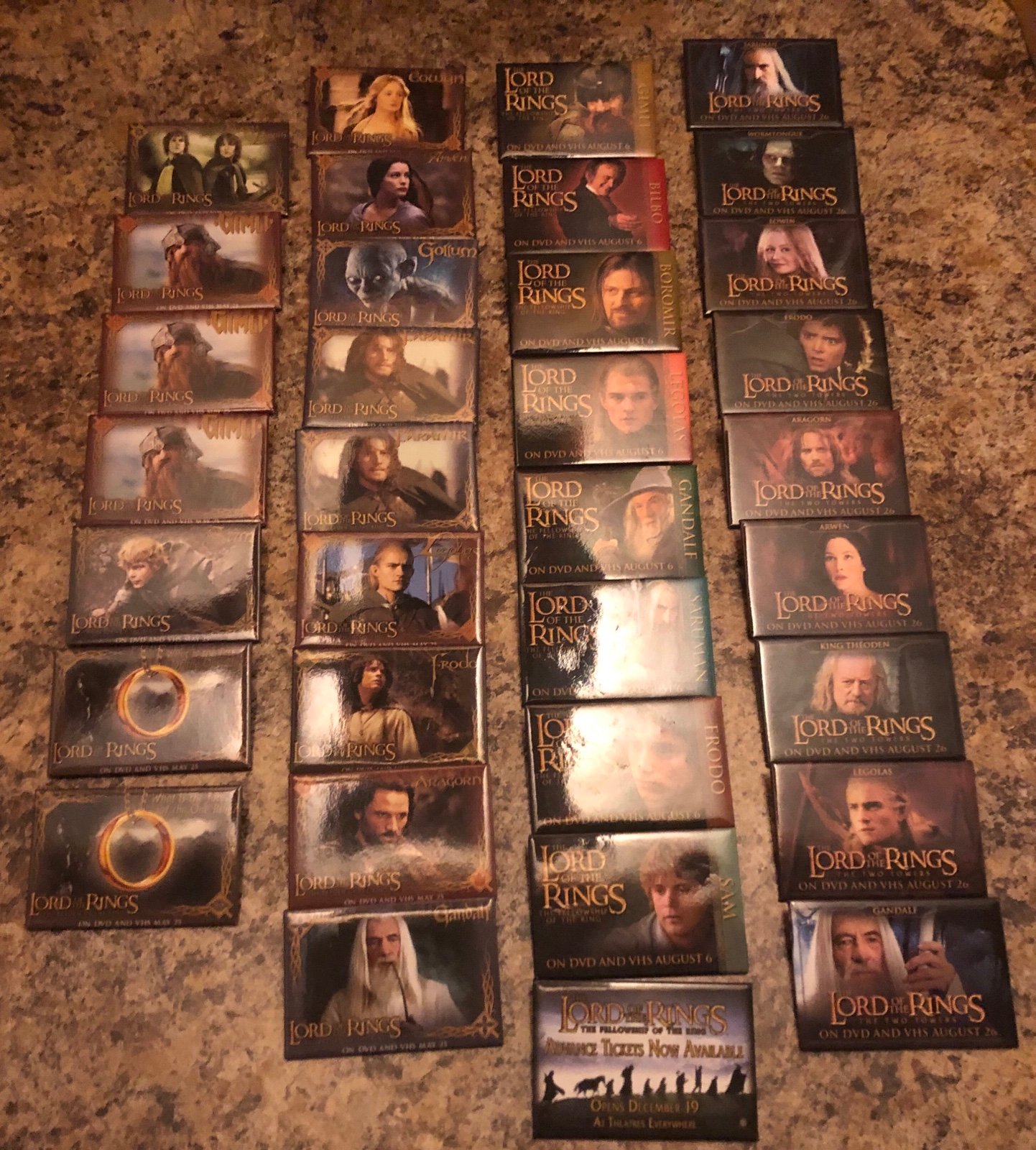 34 The Lord of the Rings Promo Button Badge Pins
